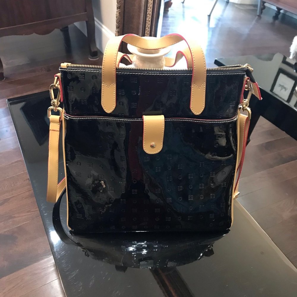 Arcadia Black Satchel Style HandBag